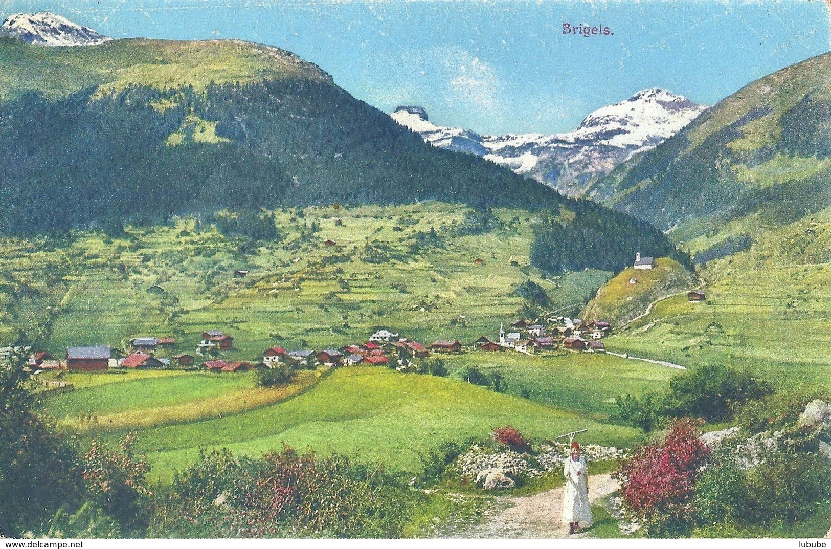 Brigels - Frühe Ansicht Mit Heuerin          Ca. 1910 - Breil/Brigels