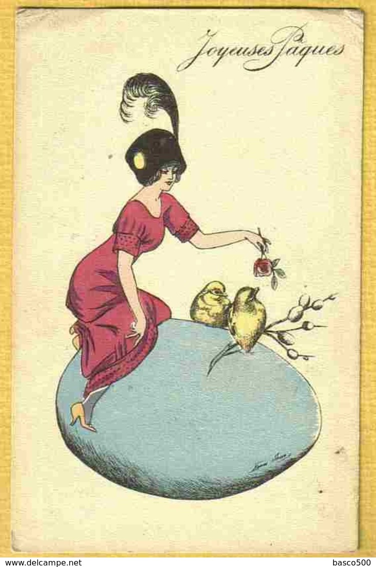 1915 Illustrateur SAGER Xavier - Carte Peu Courante Joyeuses Pâques - Sager, Xavier
