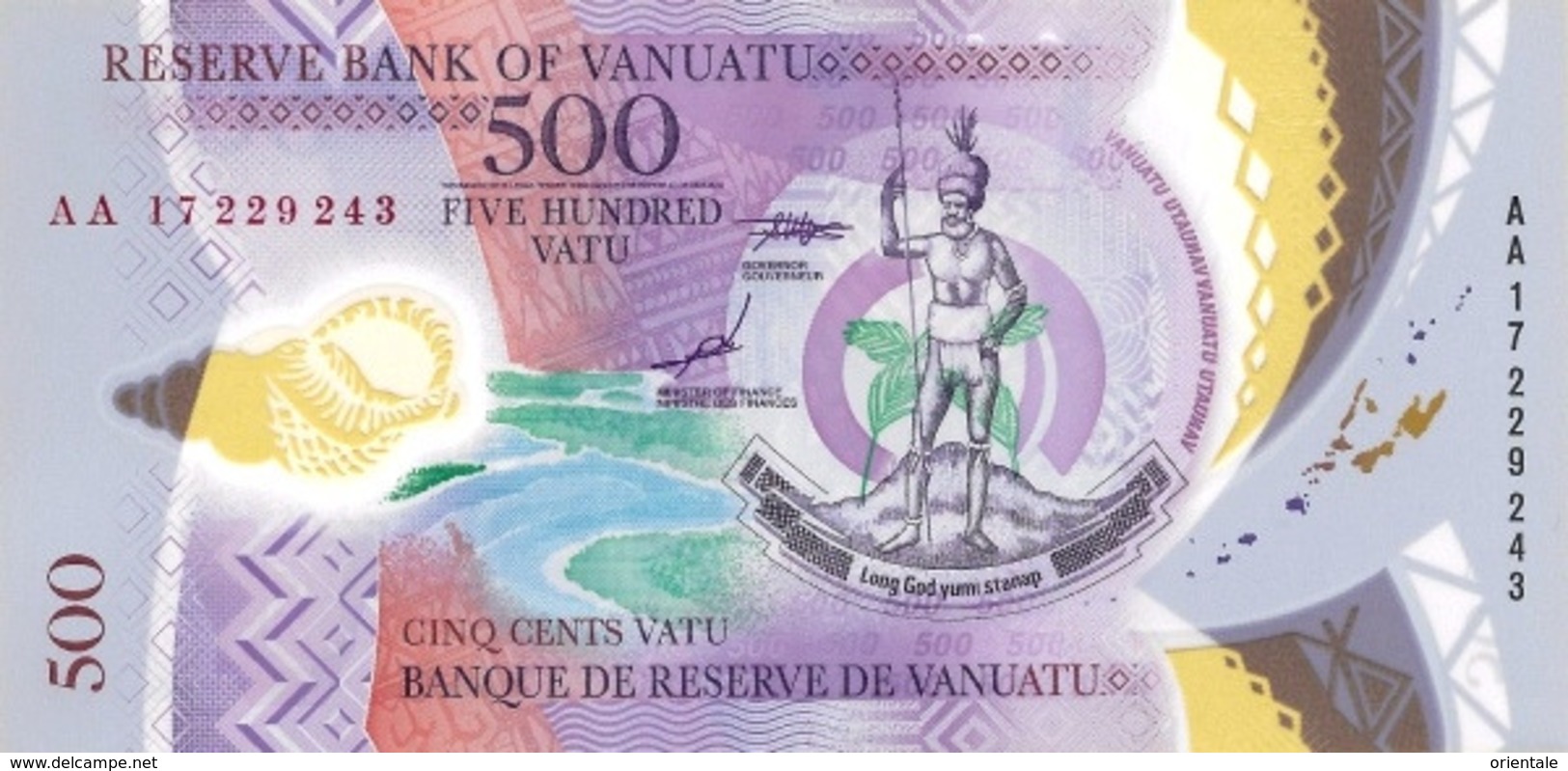 VANUATU P. 18 500 V 2017 UNC - Vanuatu