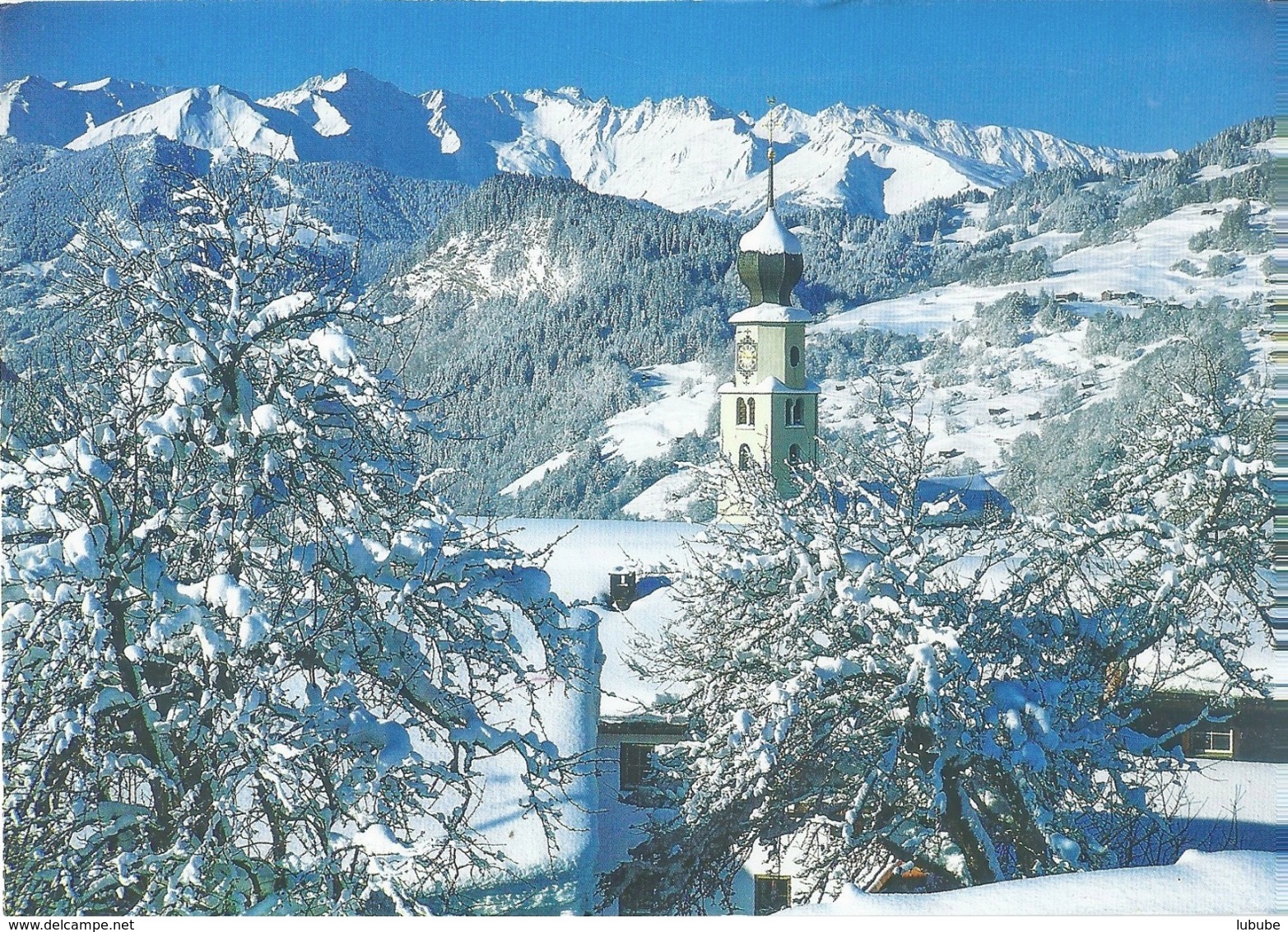 Fanas - Kirche Im Winter           Ca. 1990 - Fanas