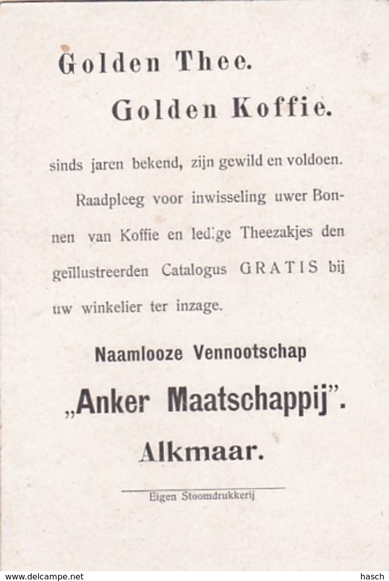 193714,,Anker Maatschappij"  Alkmaar. Golden Thee. Golden Koffie (eigen Stoomdrukkerij) - Andere & Zonder Classificatie