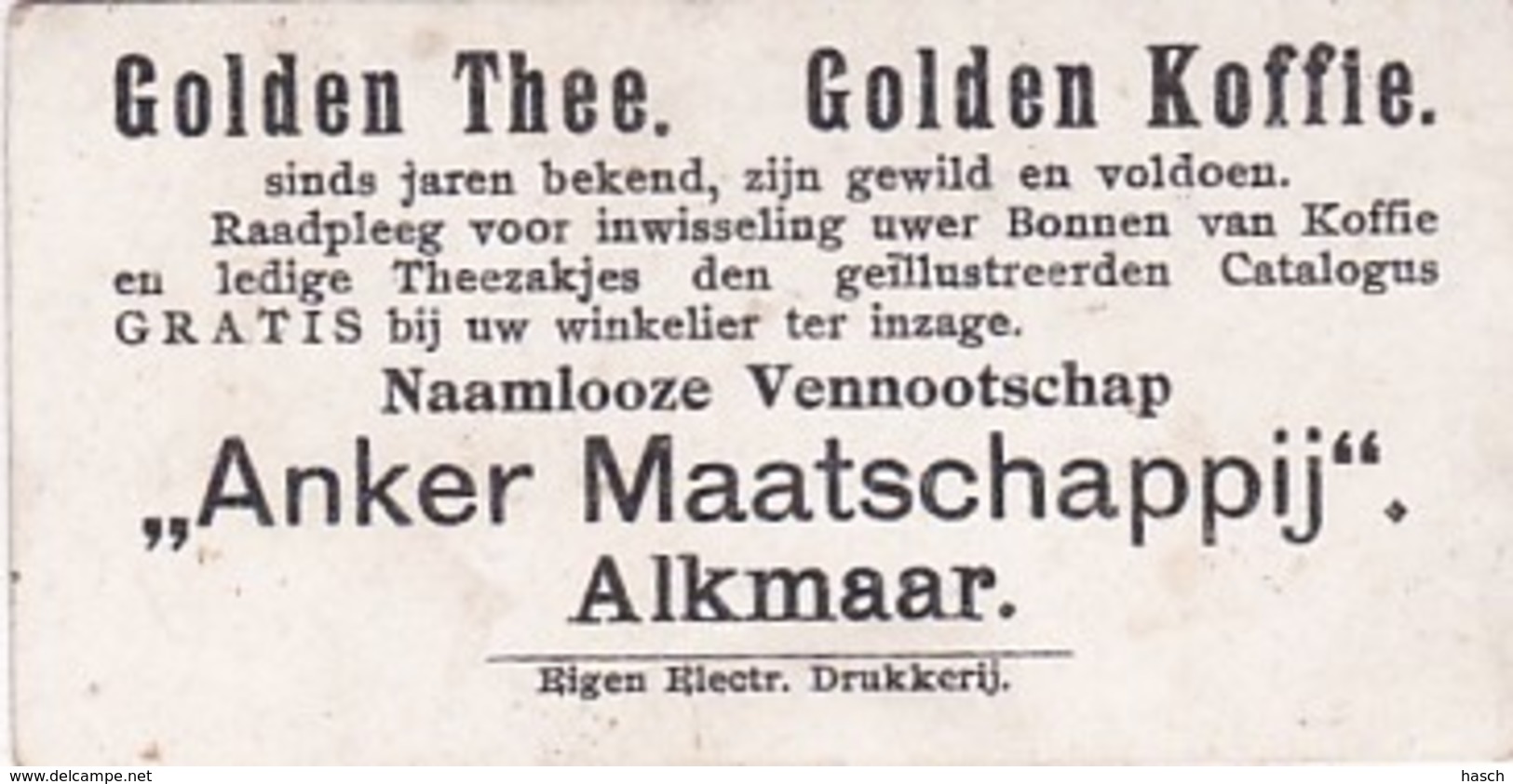1937107Golden Thee. Golden Koffie. ,,Anker Maatschappij"  Alkmaar (Eigen Electr.drukkerij) - Andere & Zonder Classificatie