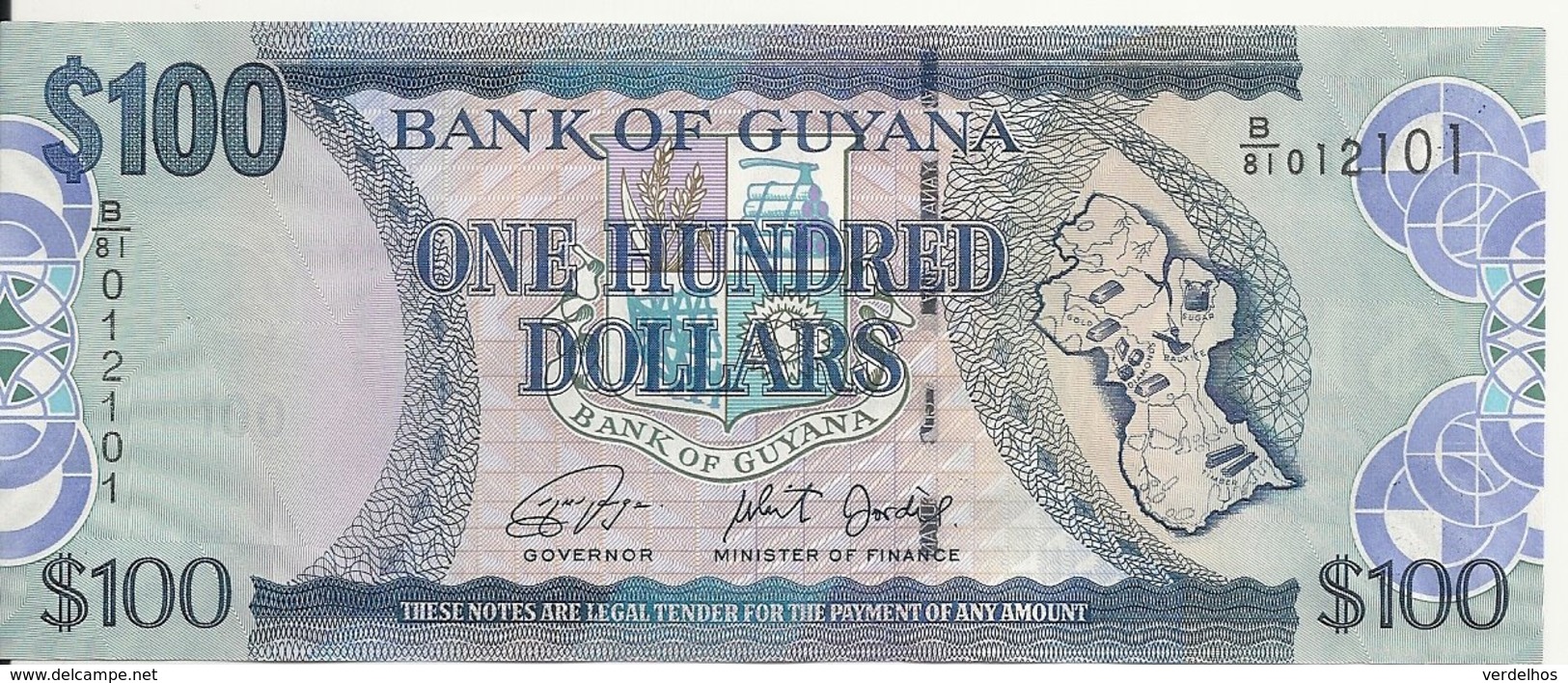 GUYANE 100 DOLLARS ND2018 UNC P 36 E - Guyana