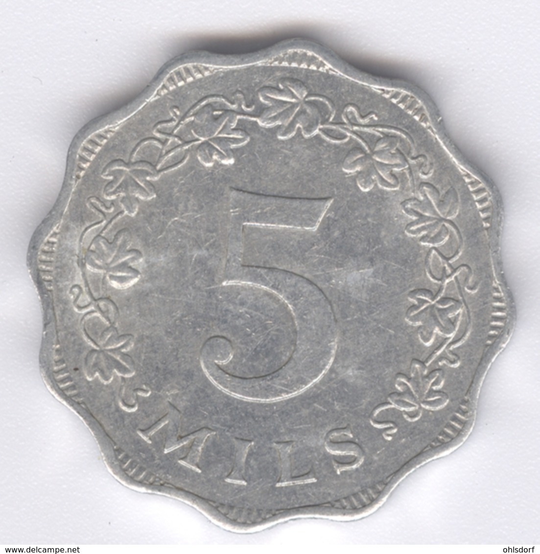 MALTA 1972: 5 Mils, KM 7 - Malta