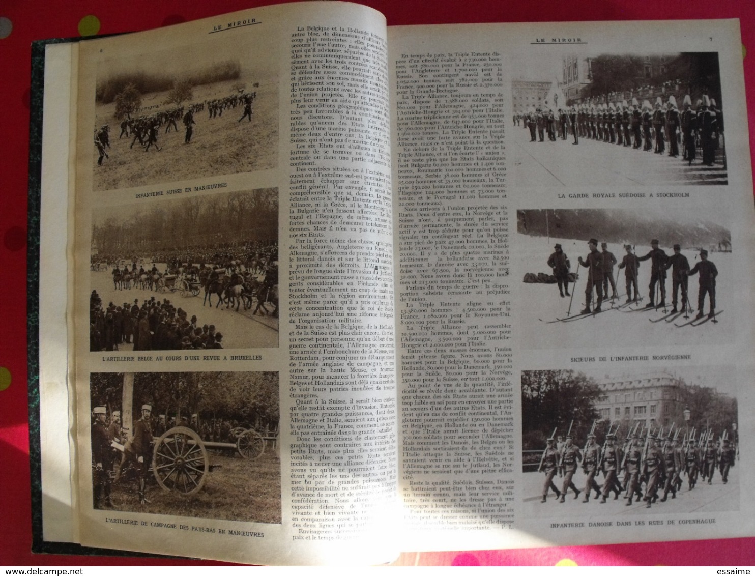 Le miroir. 1914/15. 73 numéros. l'actualité de l'époque très illustrée au début de la guerre. recueil, reliure.