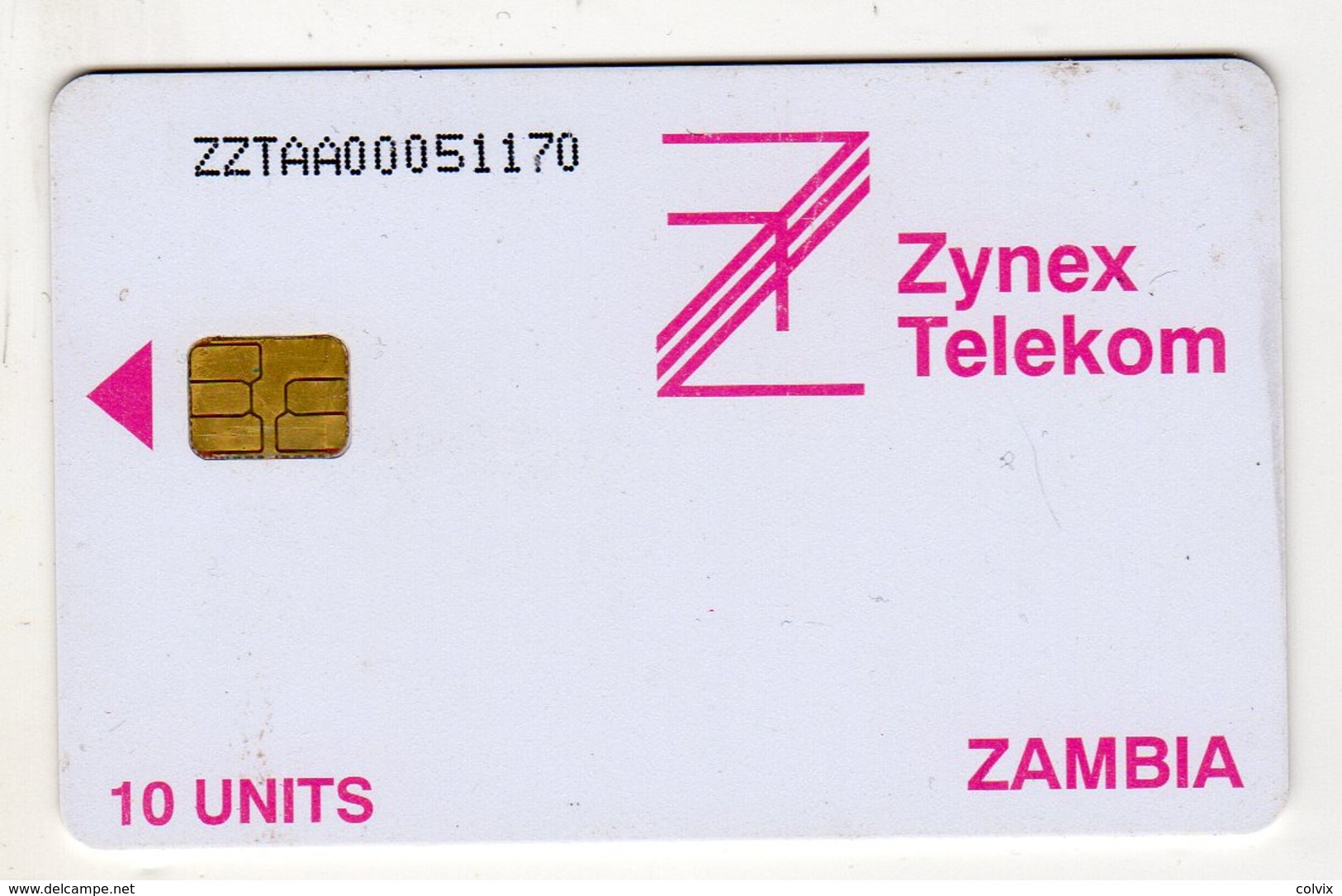 ZAMBIE REF MV CARDS ZAM-02a 10U ZYNEX TELEKOM CN : ZZTAA Année 1998 - Zambia