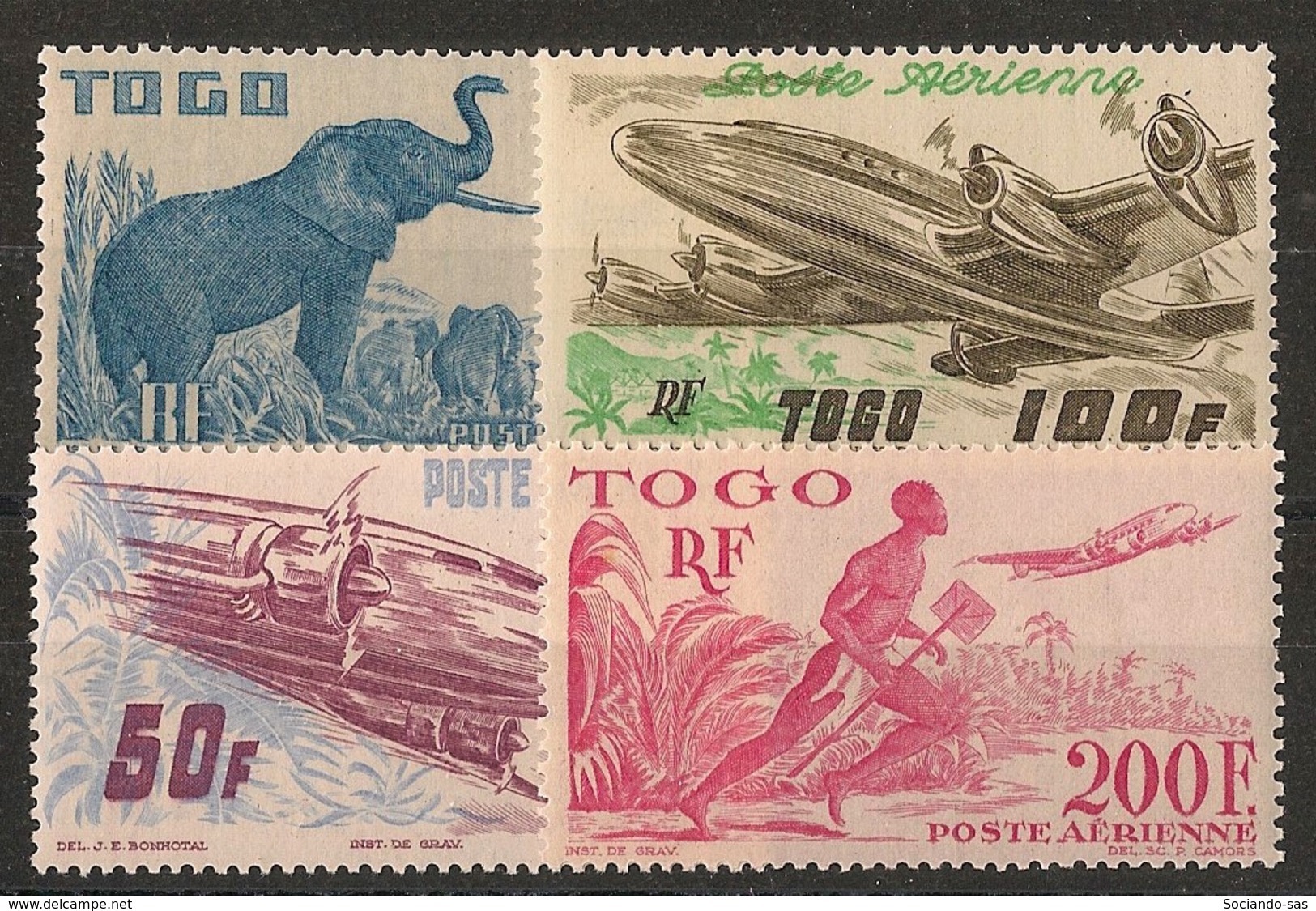 Togo - 1947 - Poste Aérienne PA N°Yv. 17 à 20 - Série Complète  - Neuf * / MH VF - Ungebraucht