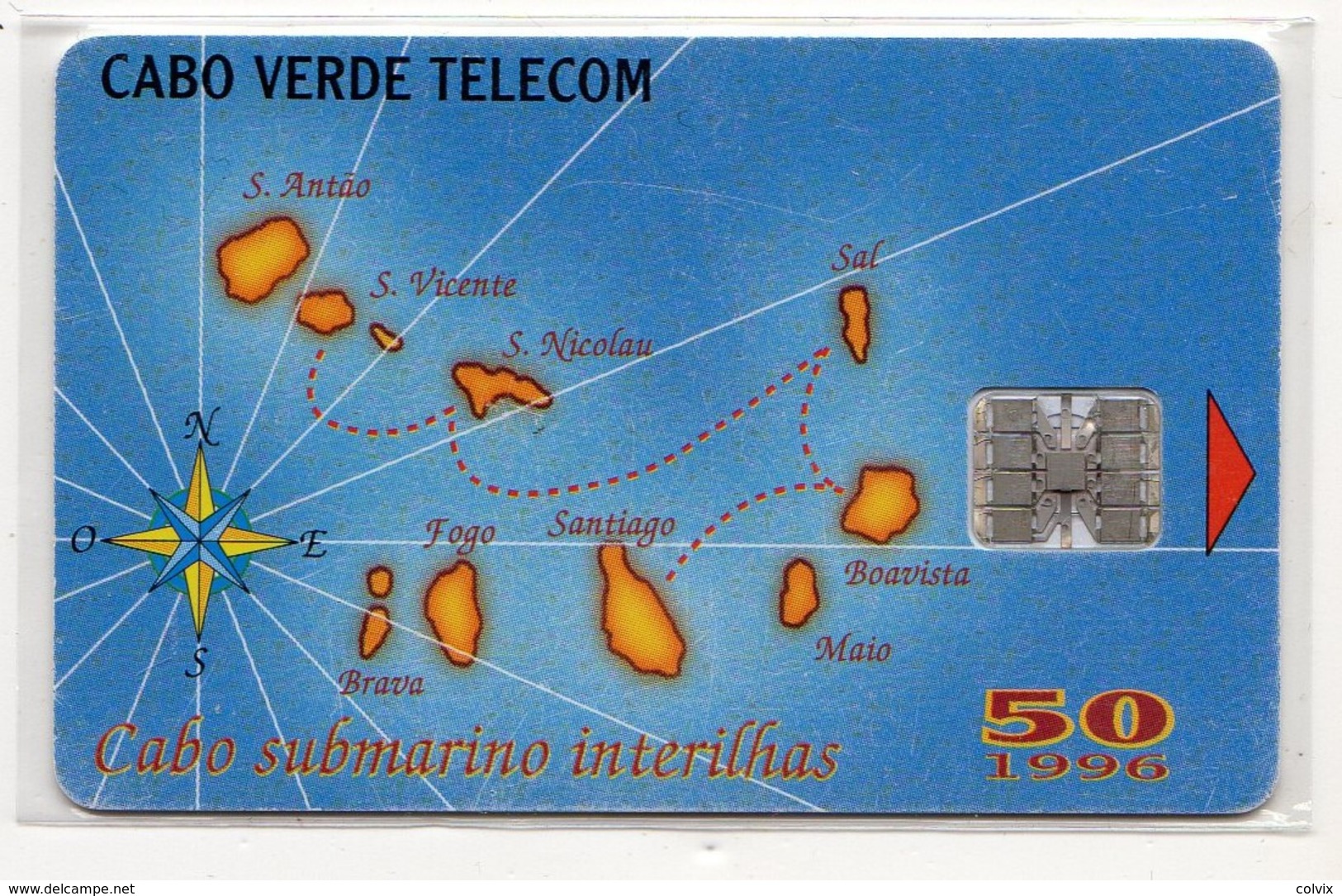 CAP VERT REF MV CARDS CPV-13 50U MAP OF CAP VERDE Année 1996 - Cap Vert