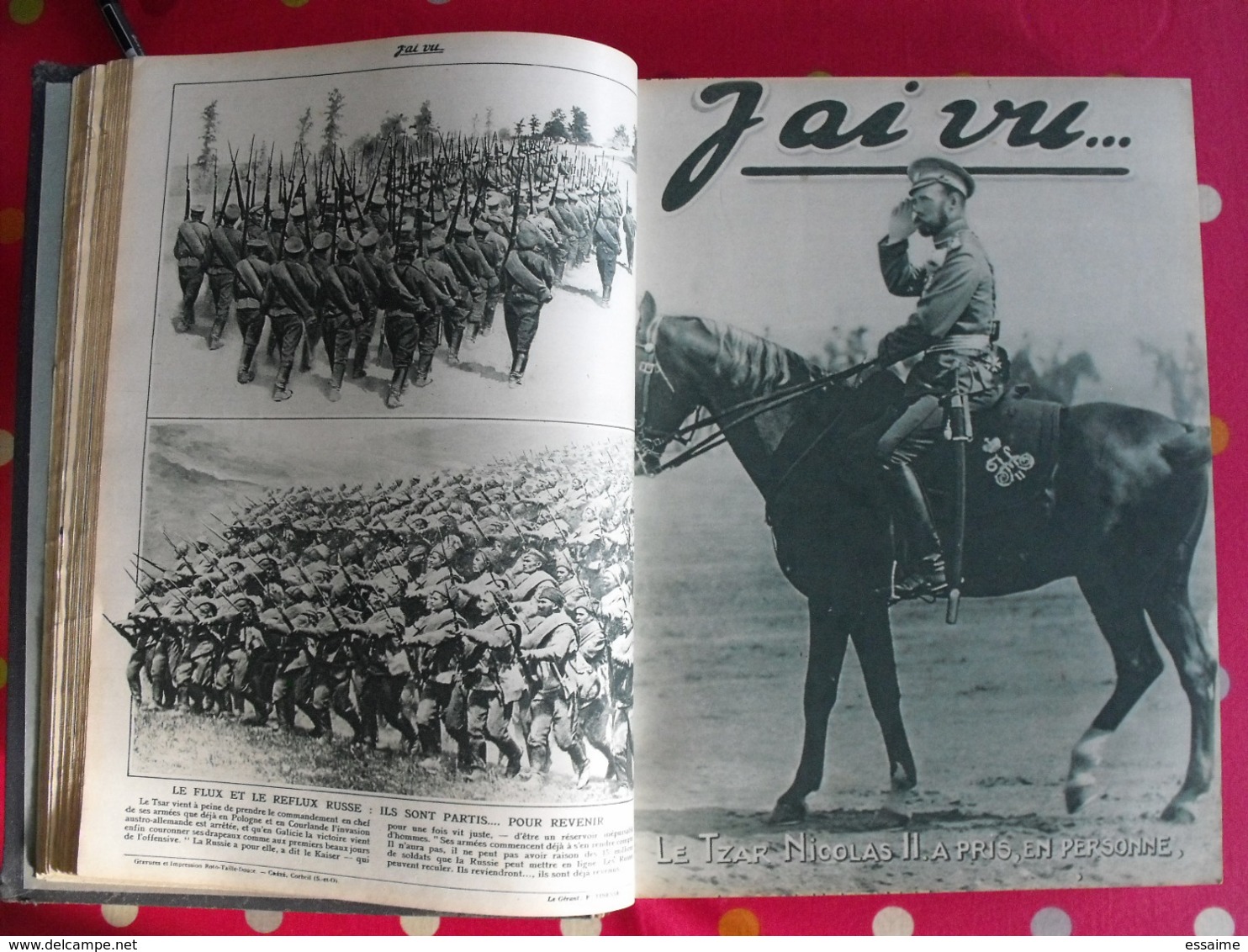 j'ai vu... 1915/16. 51 numéros. l'actualité de l'époque très illustrée pendant la guerre 14-18. recueil, reliure.