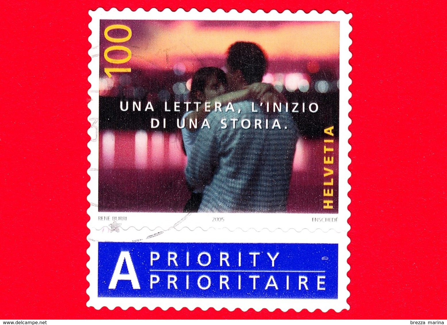 SVIZZERA - Usato - 2005 - Auguri - 'Una Lettera, L'inizio Di Una Storia' - Grande Amore - 100 - Gebruikt