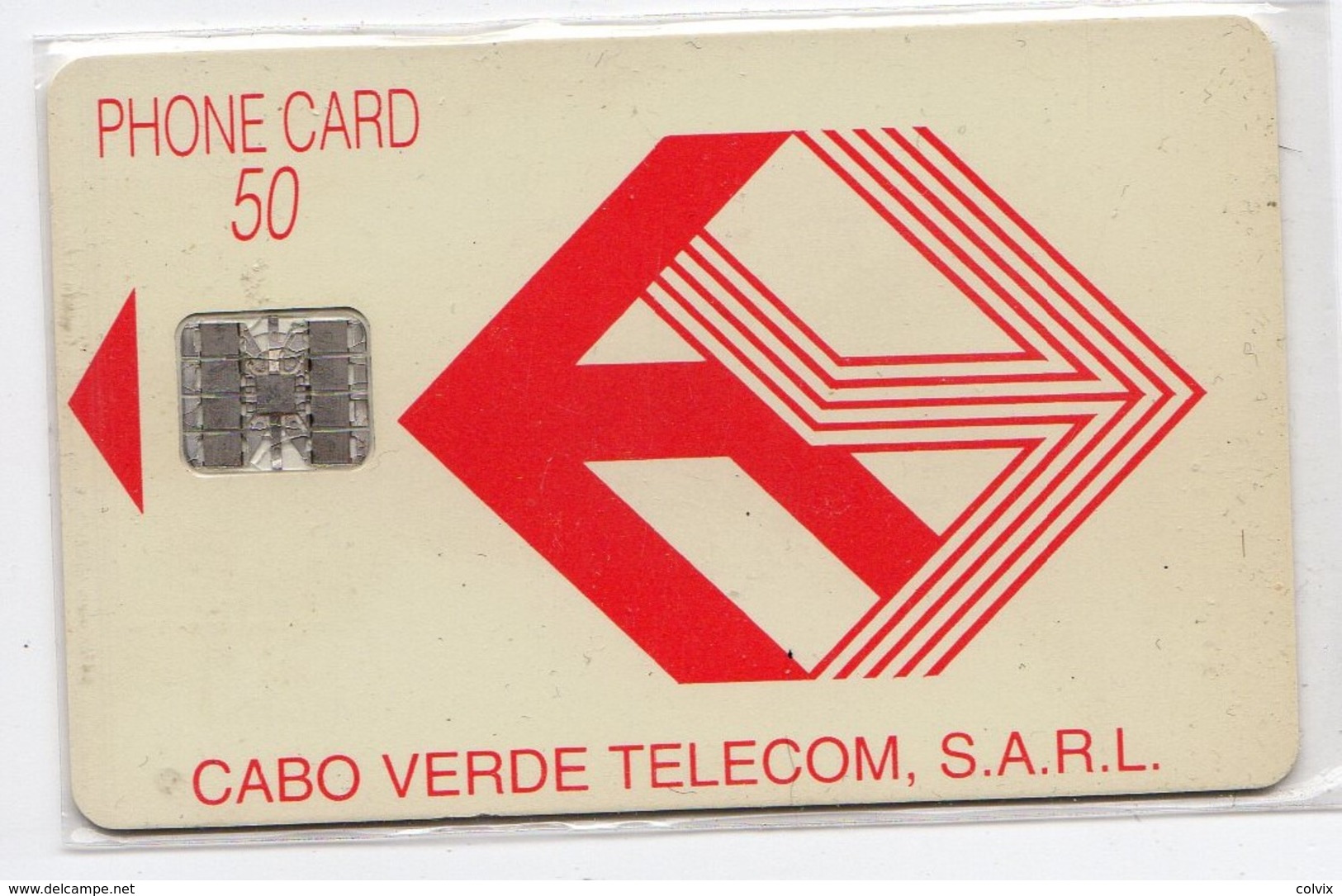 CAP VERT REF MV CARDS CPV-06 50U Logo Rouge  Année 1993 - Cap Vert