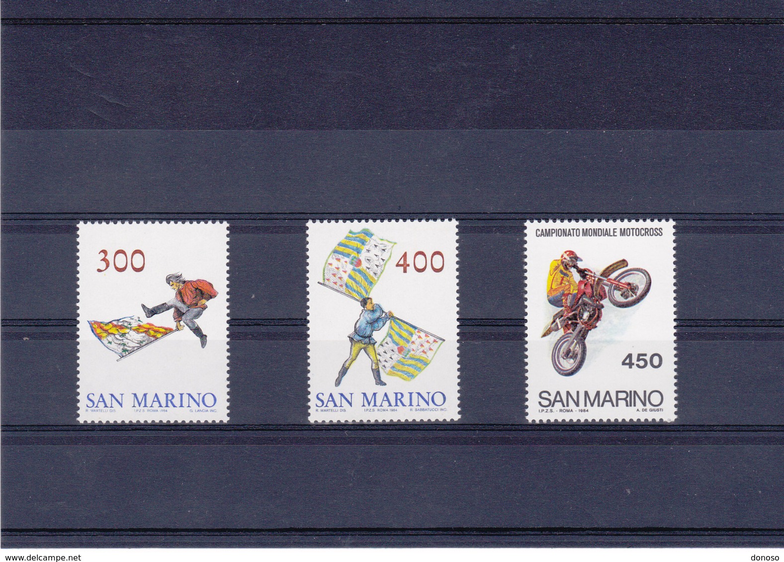 SAINT MARIN 1984 DRAPEAUX MOTOS Yvert 1092-1094 NEUF** MNH - Neufs