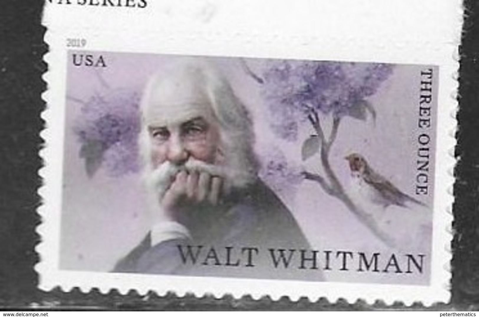 USA, 2019, MNH, WALT WHITMAN, BIRDS, 1v - Writers