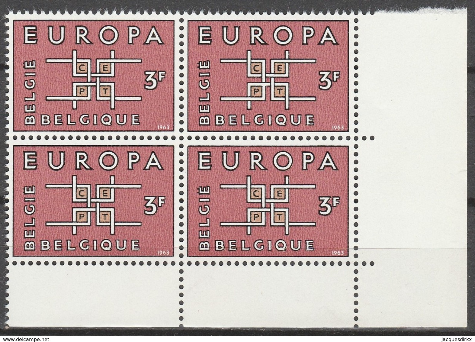 Belgie  .   OBP  .    1260-V    Blok Van 4  .    **    .  Postfris  .   /   .  Neuf SANS Charniere - Unused Stamps