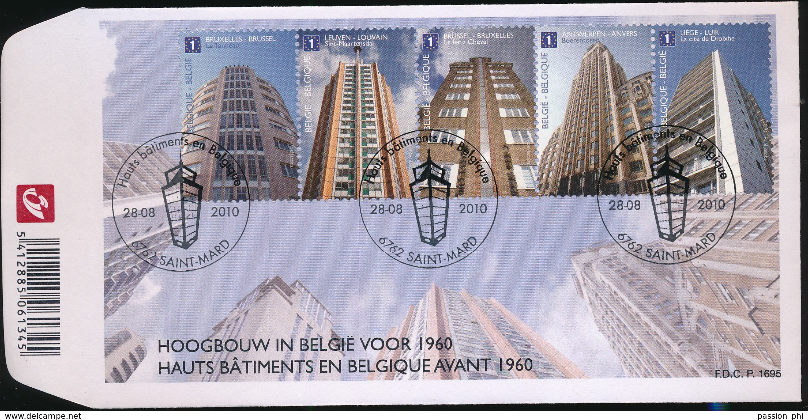 BELGIUM COB 4049/53 FDC - 2001-2010