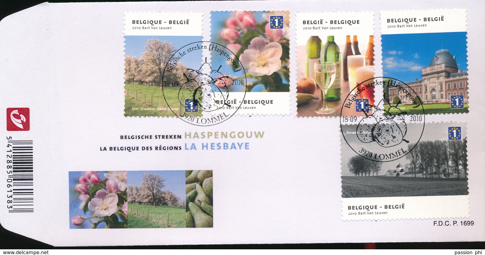 BELGIUM COB 4110/114 FDC - 2011-2014