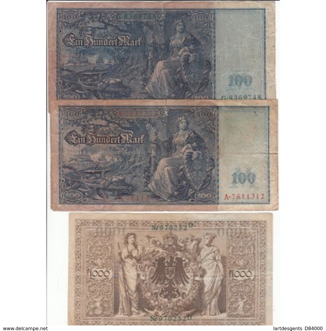 LOT DE 20 REICHSBANKNOTE DIVERS 1904 à 1915 - Andere & Zonder Classificatie