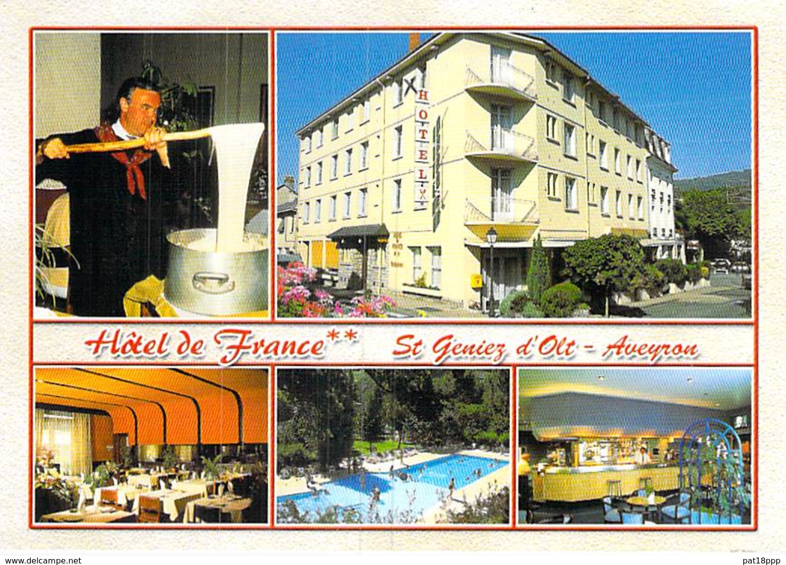 12 - SAINT GENIEZ D'OLT : Hotel Restaurant De  - CPM Village ( 1.980 Habitants) Grand Format - Aveyron - Autres & Non Classés