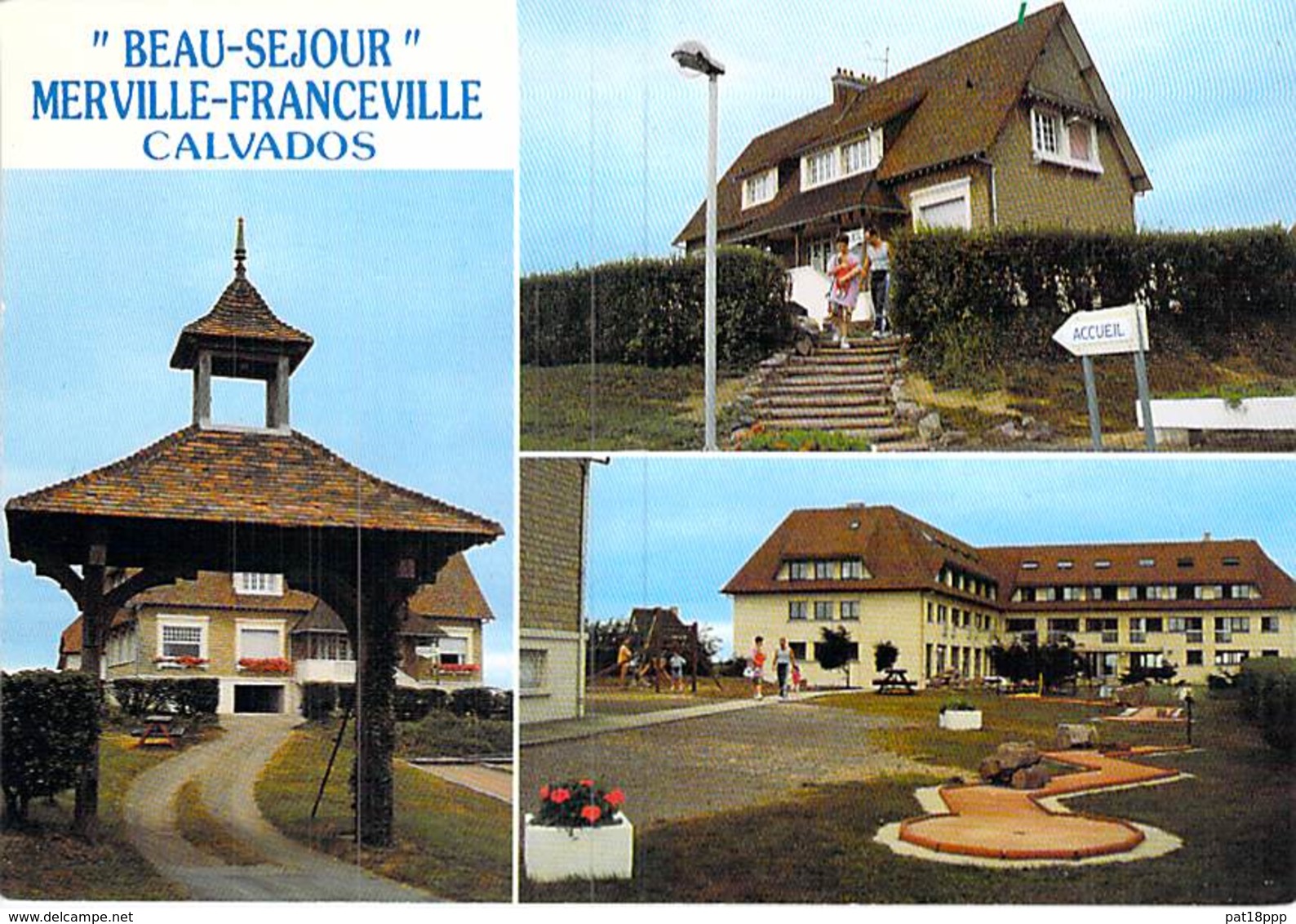14 - MERVILLE FRANCEVILLE : Hotel " BEAU SEJOUR "  CPSM Village ( 2.180 Habitants ) Grand Format - Calvados - Autres & Non Classés