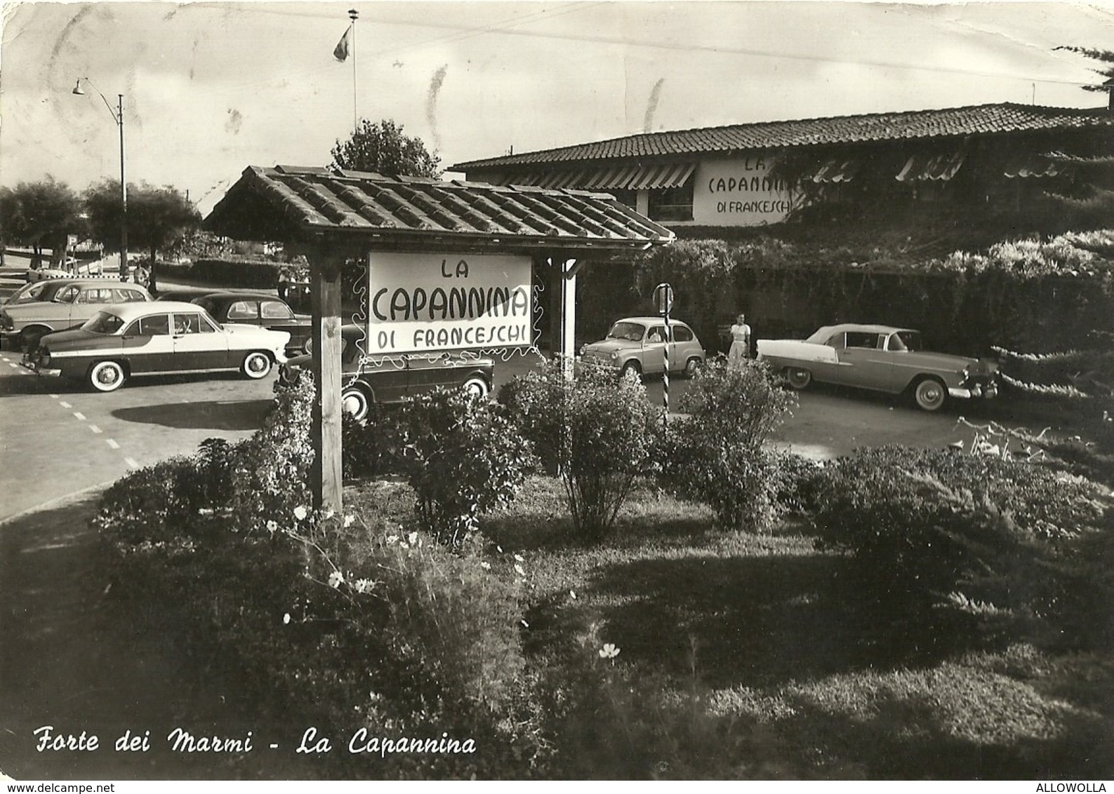 5937 " FORTE DEI MARMI - LA CAPANNINA"FIAT 600 E AUTO STRANIER '50-CART. POST. ORIG. SPED.1960 - Other & Unclassified