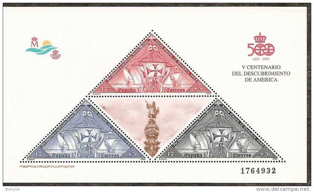 1992-ED.3163 H.B.-V CENTENARIO-NUEVO- - Blocs & Hojas