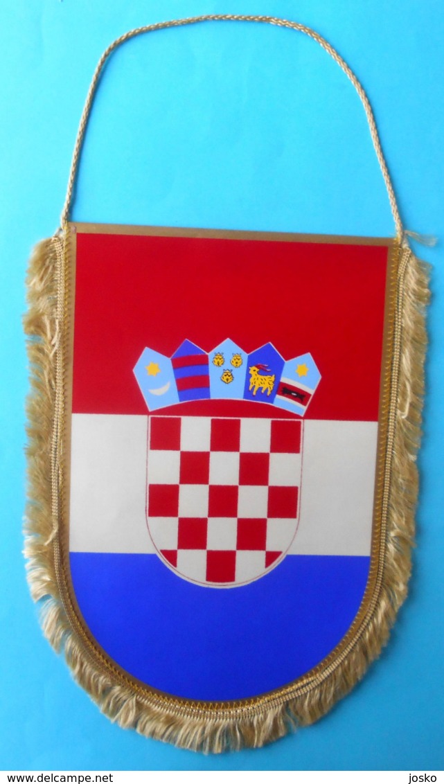 CROATIA BASKETBALL FEDERATION - Large Official Captain's Pennant * Fanion Basket-ball Baloncesto Pallacanestro Kroatien - Bekleidung, Souvenirs Und Sonstige