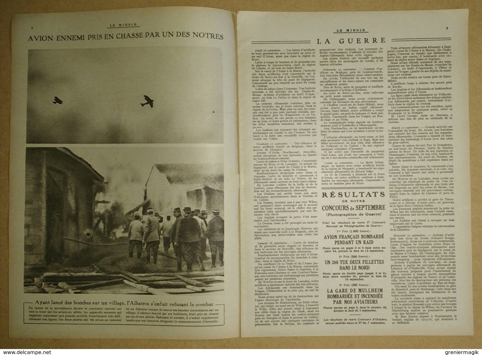 Le Miroir Du 3/10/1915 Général Foch - Les Raids De Nos Escadrilles - Spahis Marocains Dans Leurs Tranchées - Rutt - Gaz - Sonstige & Ohne Zuordnung