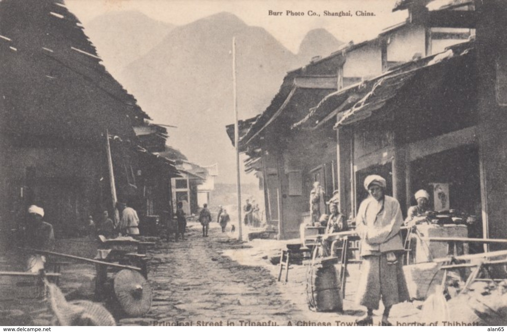 Trinanfu China, Chinese Town On Border With Tibet, C1910s/20s Vintage Postcard - China