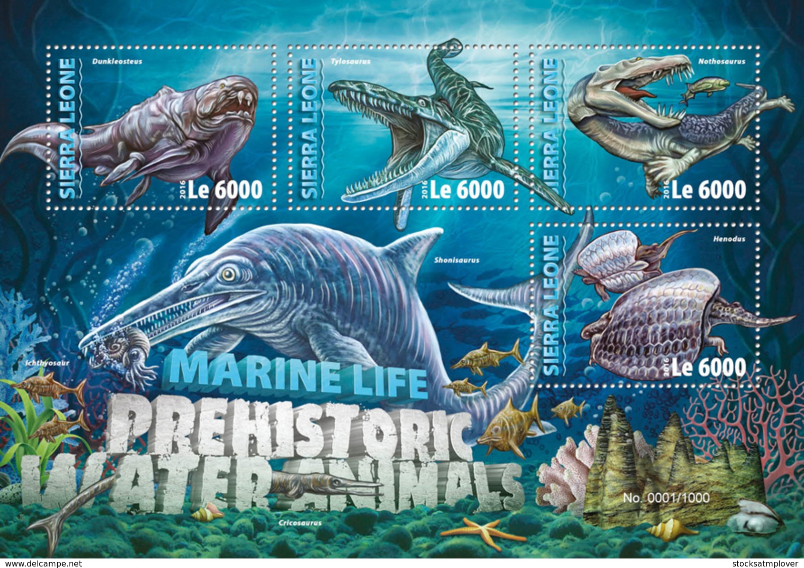 Sierra  Leone 2016 Prehistoric Water Animals - Sierra Leone (1961-...)