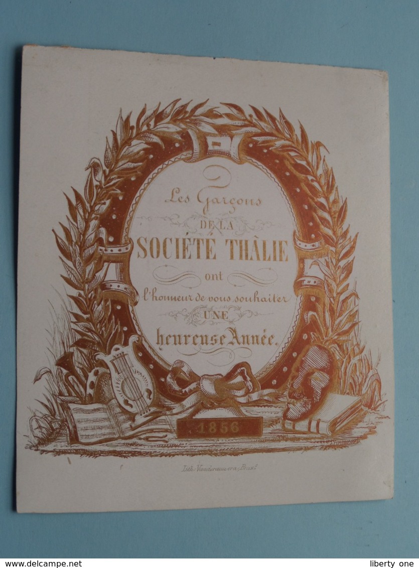 1856 > Les Garçons De La Société THÂLIE (Année) Lith. Vanderauwera ( Porcelein / Porcelaine ) Formaat +/- 15 X 12,5 Cm - Prenten & Gravure