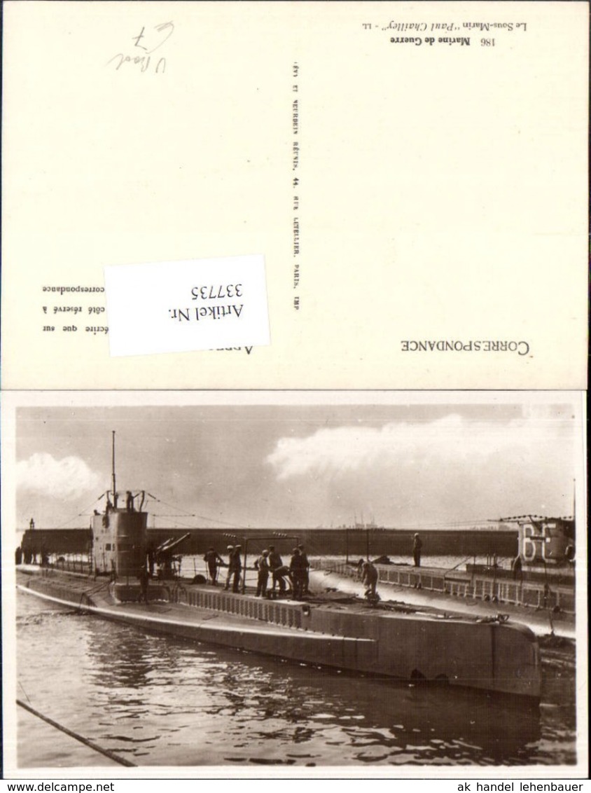 337735,U-Boot Marine De Guerre Le Sous-Marin Paul Chailley - Unterseeboote