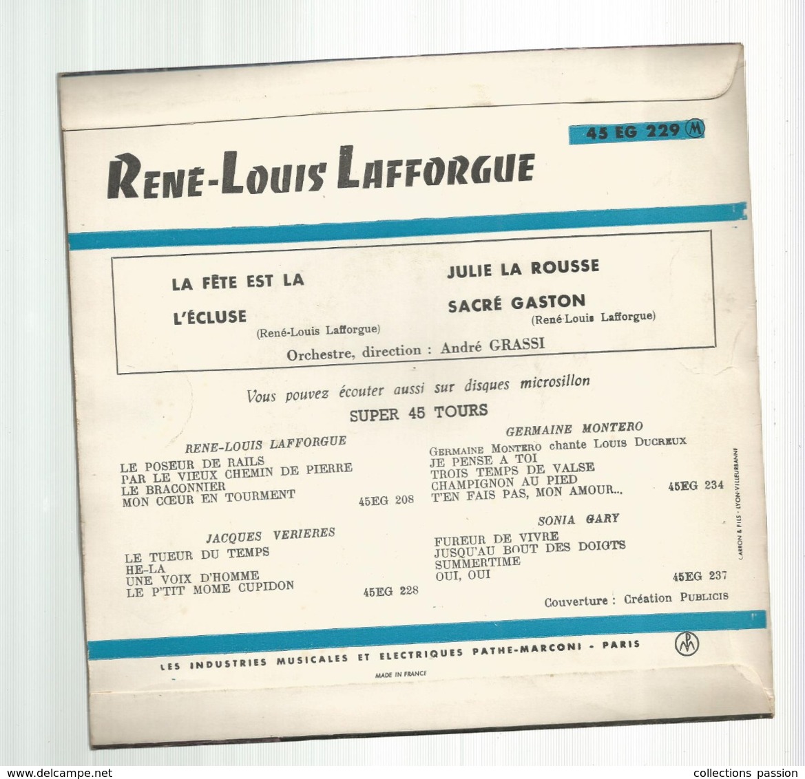 JC , 45 T ,vinyl , RENE-LOUIS LAFFORGUE , 2 Scans,  Frais Fr 3.50 E - Autres & Non Classés