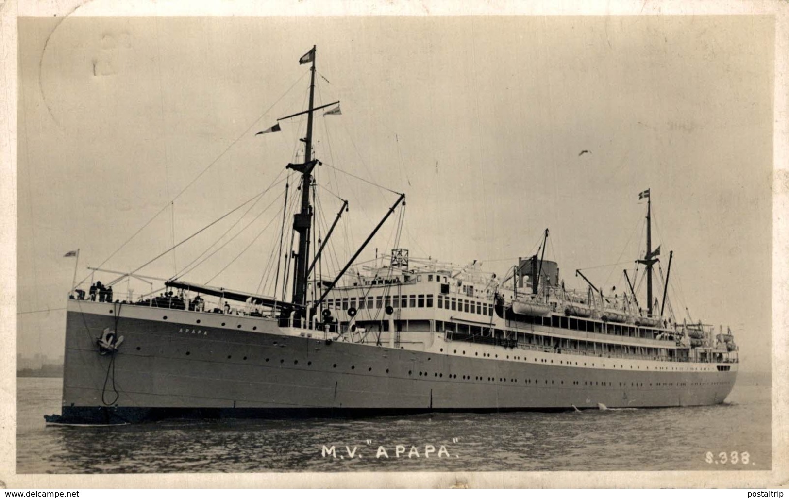 RPPC MV APAPA PRINTED AND SENDED FROM LIVERPOOL - Paquebote