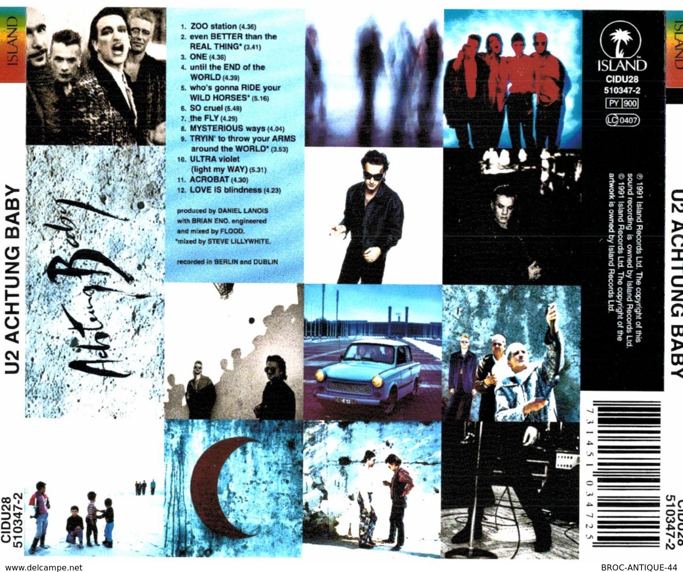 CD N°3223 - U2 - ACHTUNG BABY - COMPILATION 12 TITRES - Rock