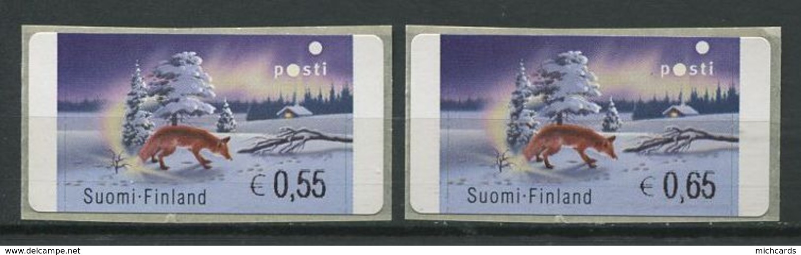 255 FINLANDE 2002 - Yvert 33a Distributeur Adhesif - Renard Neige - Neuf ** (MNH) Sans Trace De Charniere - Ongebruikt