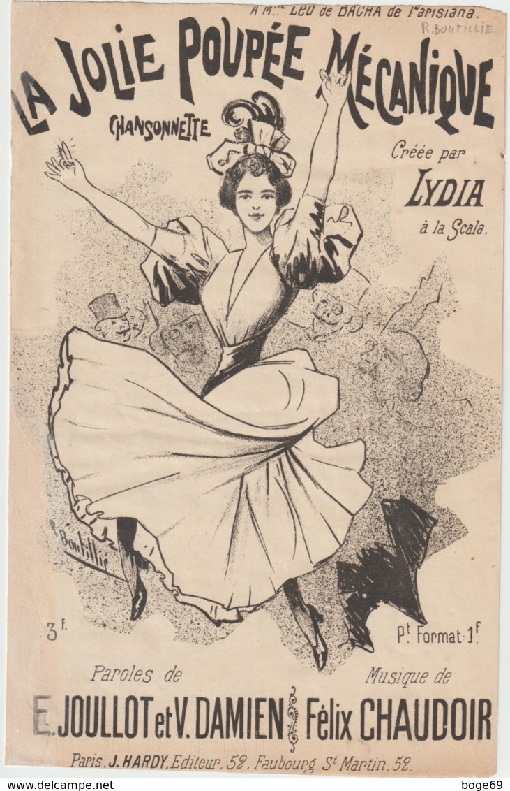 (MUSI)la Jolie Poupee Mécanique , LYDIA , Paroles JOULLOT , Musique FELIX CHAUDOIR , Illustration BONTILLIE - Partituren