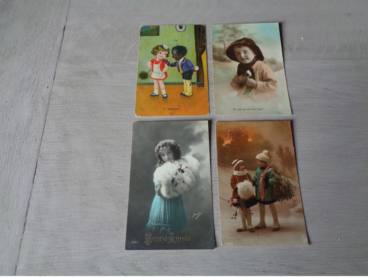 Beau lot de 60 cartes postales de fantaisie enfants  enfant      Mooi lot van 60 postkaarten van fantasie kinderen  kind