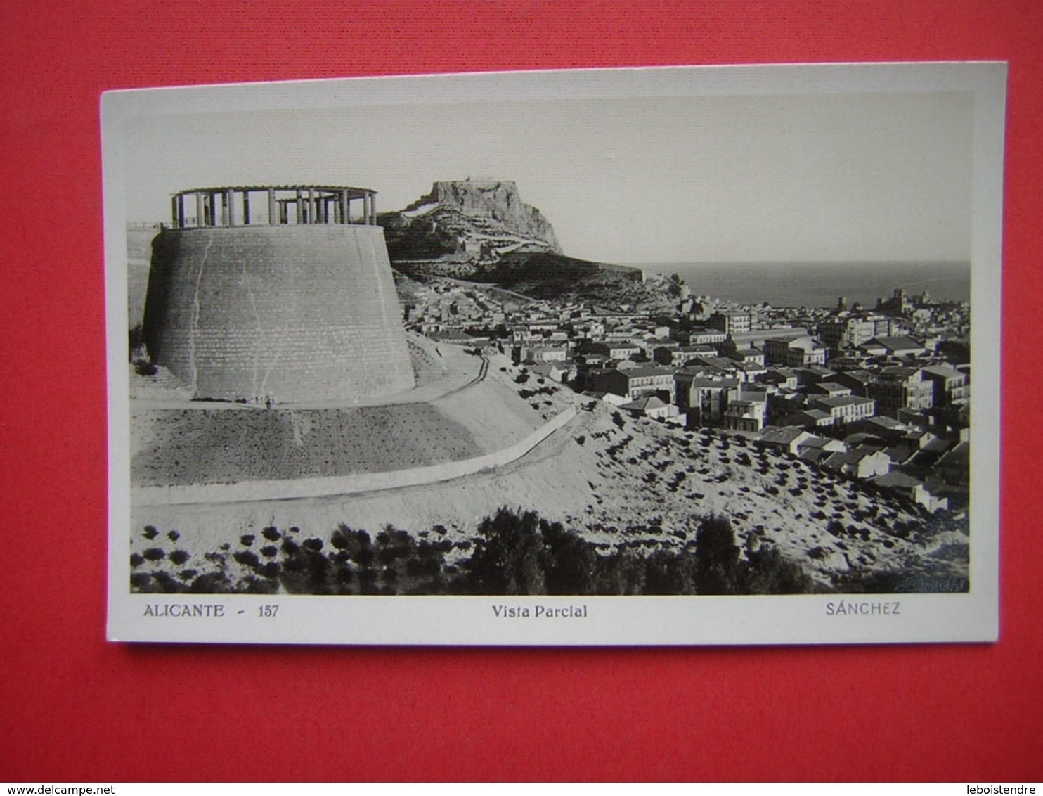 CPSM ESPAGNE ALICANTE VISTA PARCIAL  SANCHEZ   VOYAGEE 1936 FM CACHET CROISEUR COLBERT MARINE FRANCAISE SERVICE A LA MER - Alicante