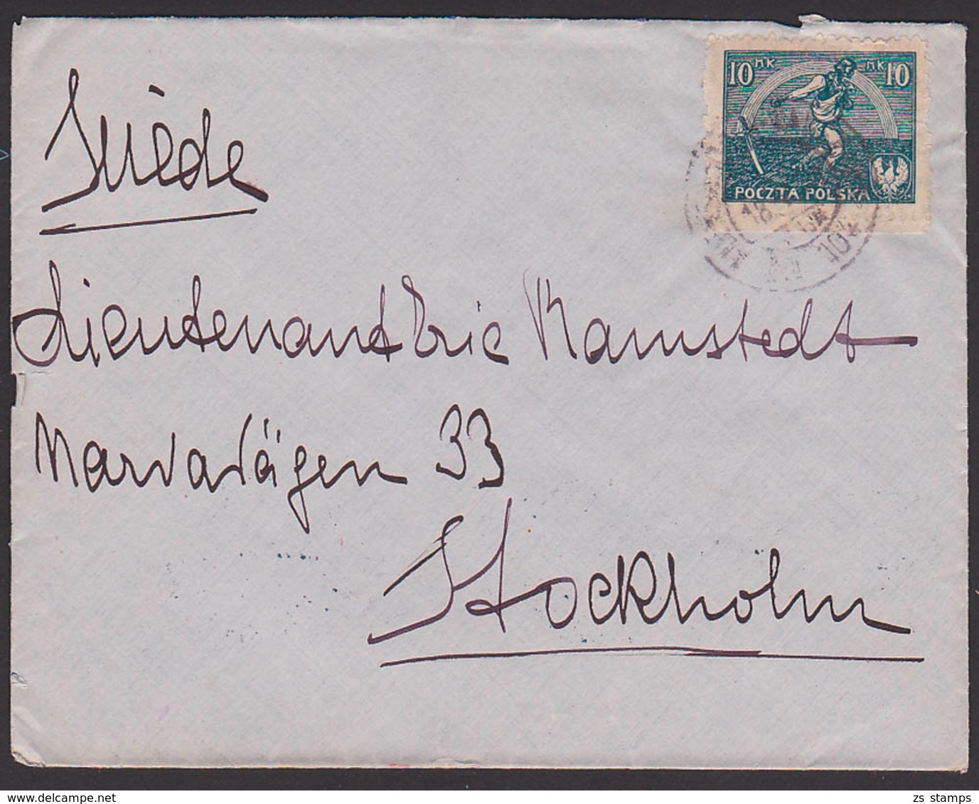 Polska POLEN Letter Brief 1921 Nach Schweden Stockholm - Lettres & Documents