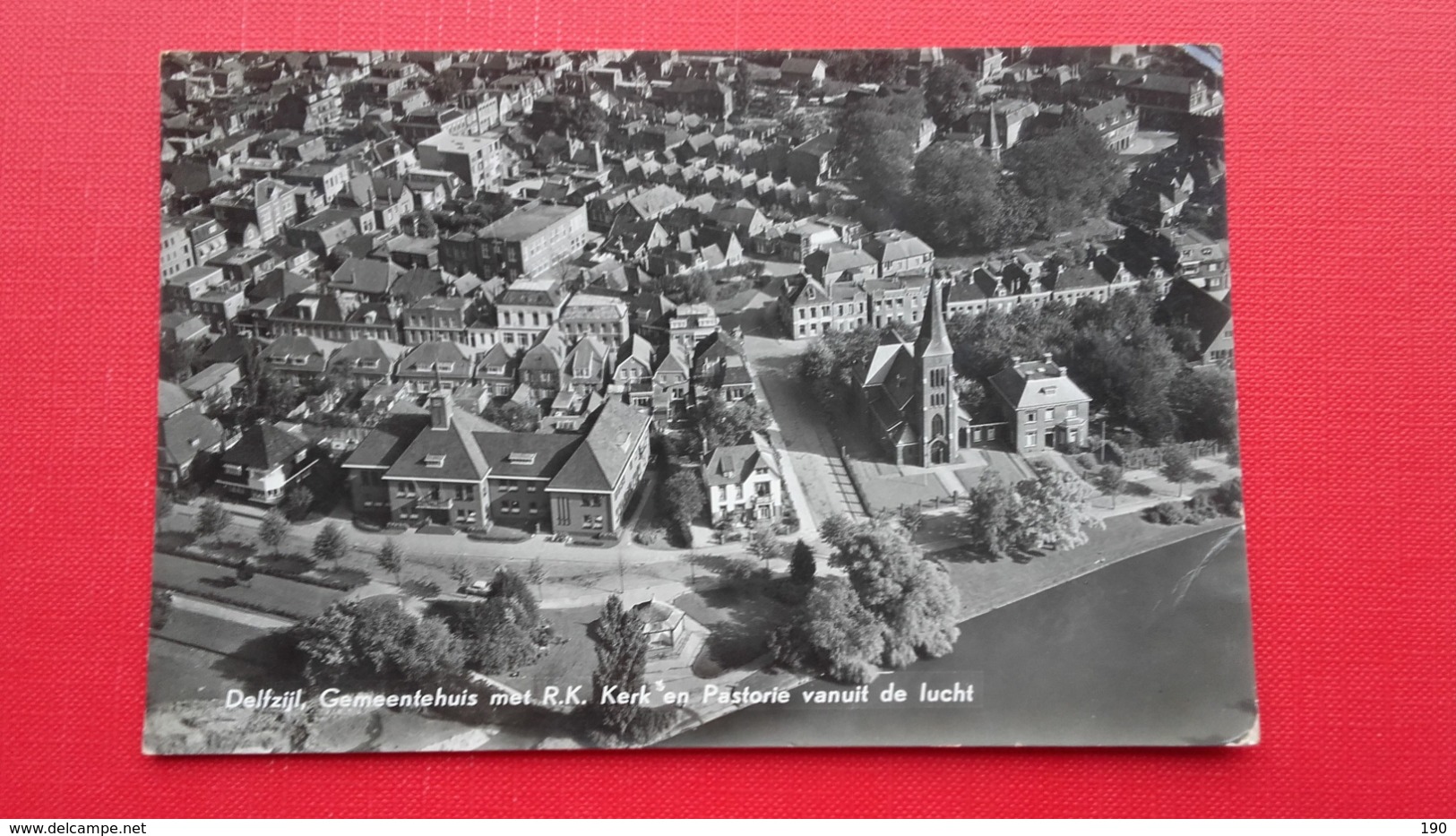 Delfzijl,Gemeentehuis Met R.K.Kerk En Pastorie Vanuit De Lucht - Delfzijl