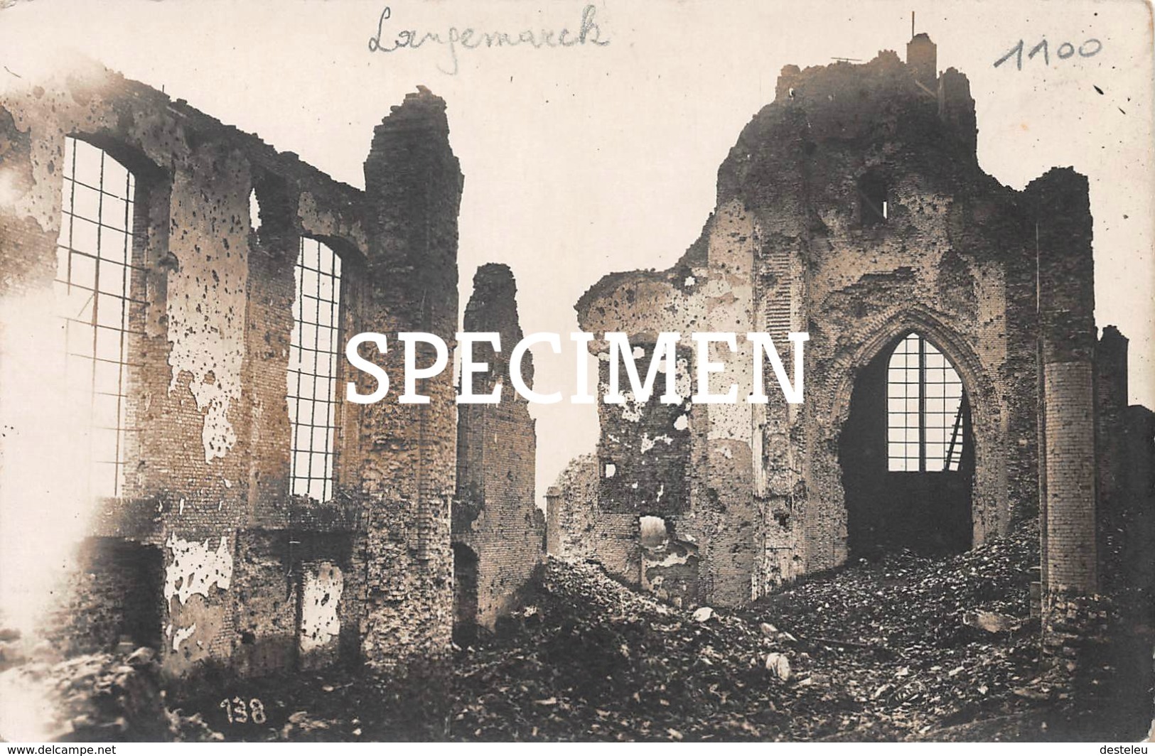 Fotokaart Ruines Kerk - Langemarck - Langemark - Langemark-Poelkapelle