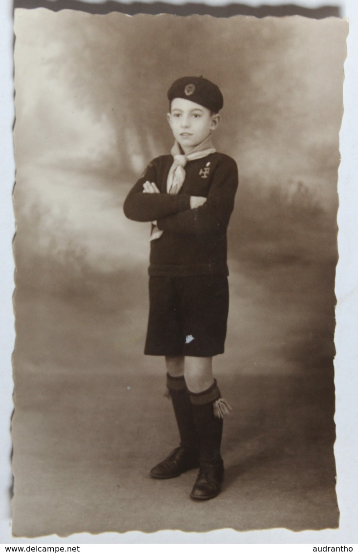 Belle Carte Photo Portrait D'un Jeune Scout En Tenue Roland 12 Ans Louveteau Scoutisme - Scouting