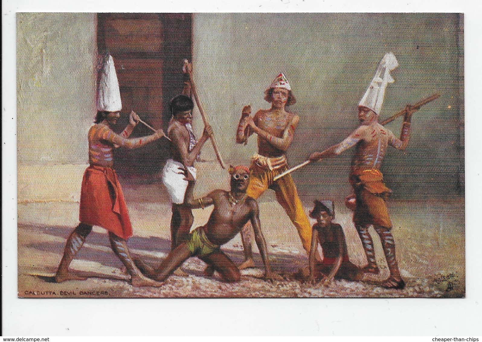 Calcutta. Devil Dancers - Tuck Oilette 7408 - India