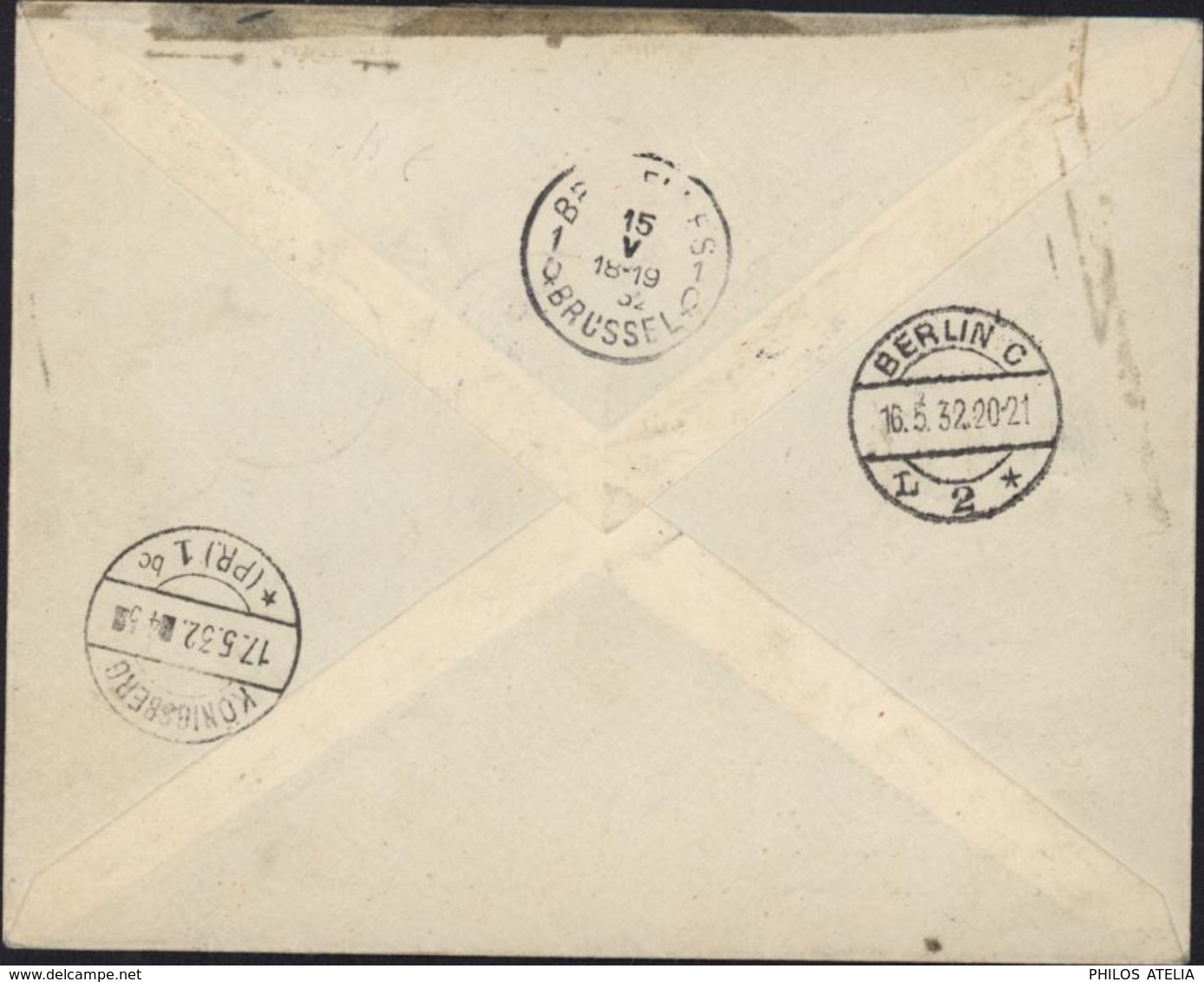 Belgique YT Pa 1 + 331 CAD Bruxelles IR 15 V 32 Cachet Mit Luftpost Befördert Königsberg Pr 1 + Luftpostamt Berlin C2 - Other & Unclassified