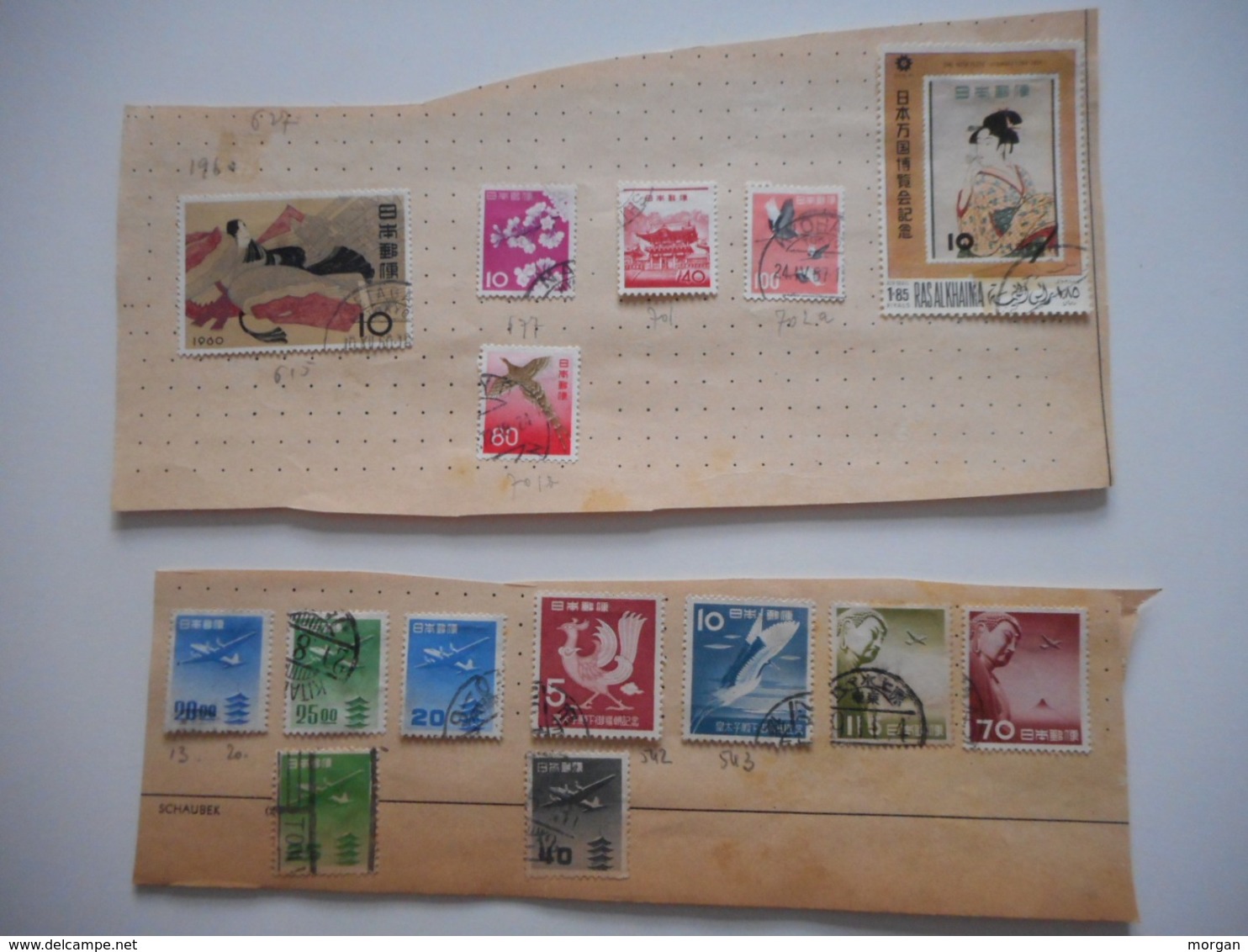 PHILATELIE, JAPON, JOLIE COLLECTION TIMBRES ANCIENS , VARIETES,  TOUS LES SCANS