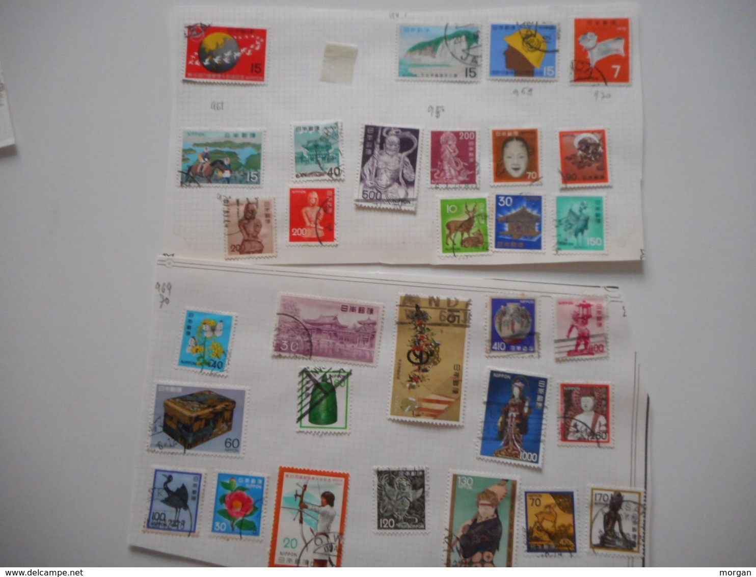 PHILATELIE, JAPON, JOLIE COLLECTION TIMBRES ANCIENS , VARIETES,  TOUS LES SCANS