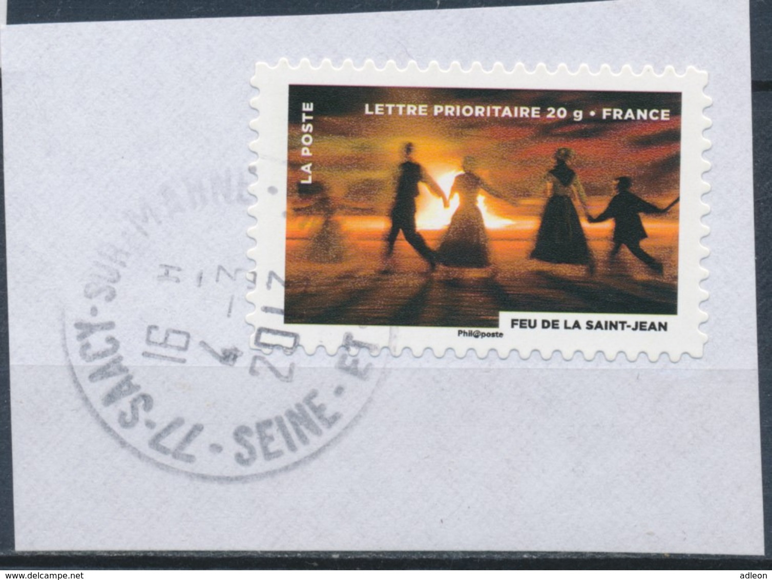 France - Fête Du Timbre 2012 - Le Feu (Feu De La St-Jean) YT A756 Obl. Cachet Rond Manuel Sur Fragment - Autres & Non Classés