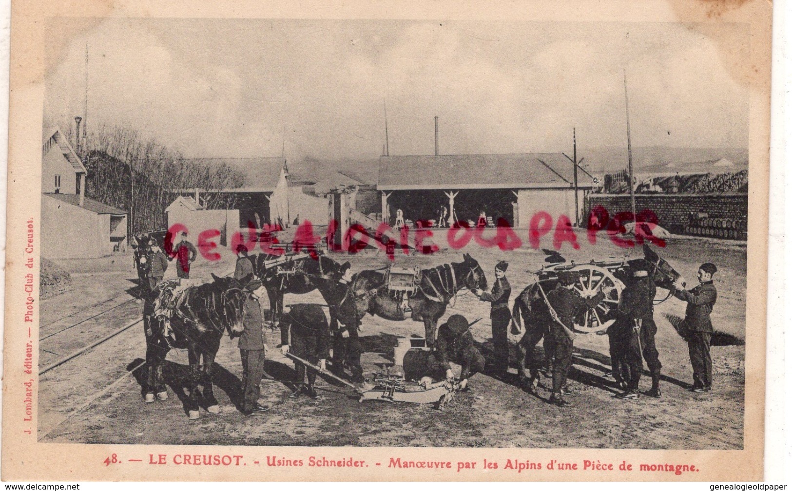 71 - LE CREUSOT - USINES SCHNEIDER - MANOEUVRE PAR LES ALPINS D' UNE PIECE DE MONTAGNE - Le Creusot