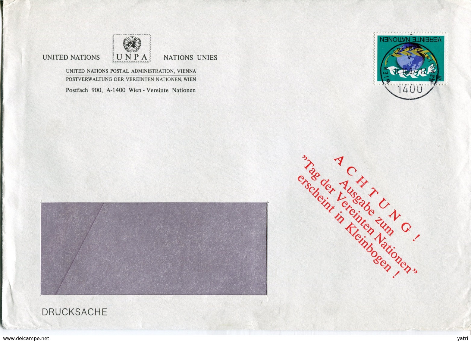 ONU Vienna (1987) - Busta - Storia Postale