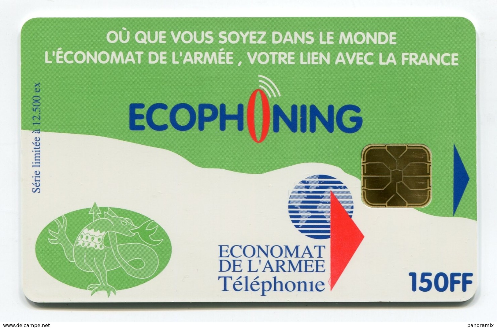 Telecarte °_ Ecophoning.Armée-15-verte-150FF-Division Salamandre- R/V Armée De Terre-12500 Ex - Esercito